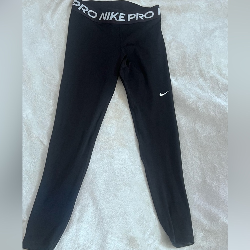 Nike Black Leggings Stretchy Athletic Wear - Picture 1 of 5